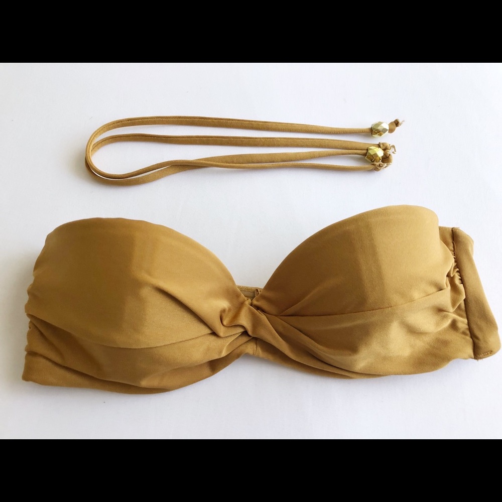 H&M Bronze Halter Top Bikini Top Size 4